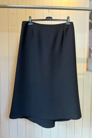 Re-Wear Oska Black Wool Crepe Skirt