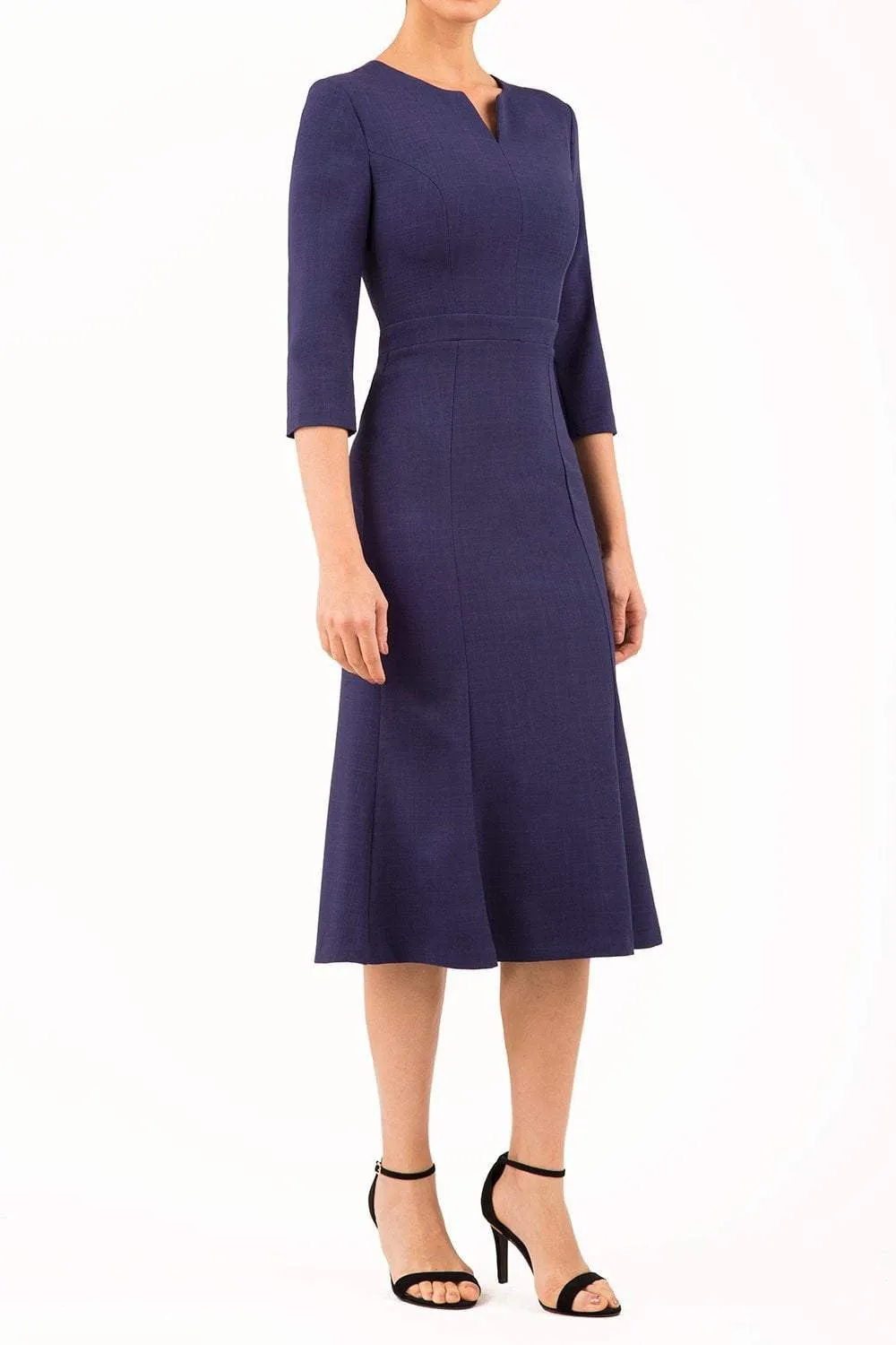 Senne Three-quarter Sleeve Fishtail Dress