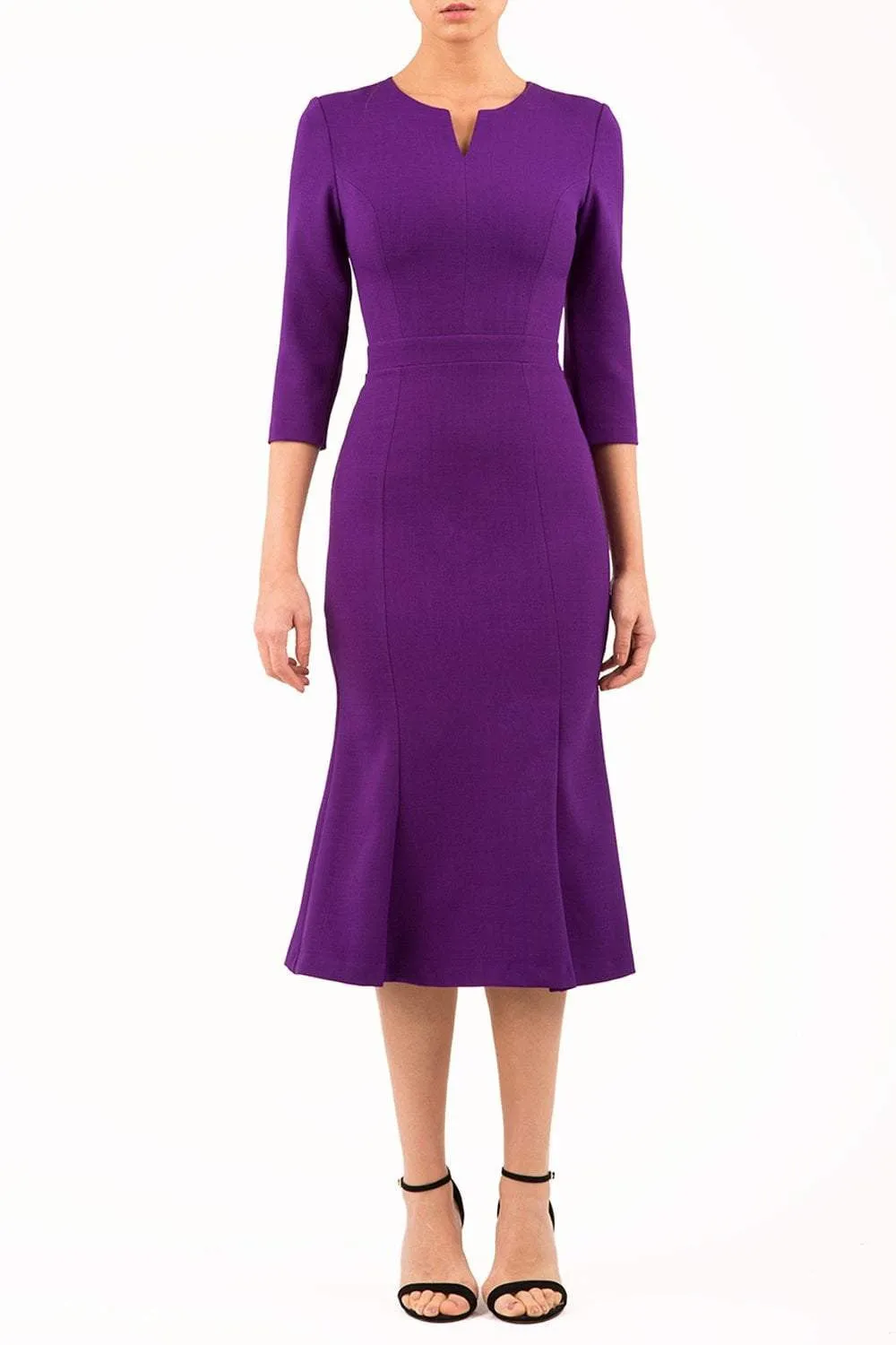 Senne Three-quarter Sleeve Fishtail Dress