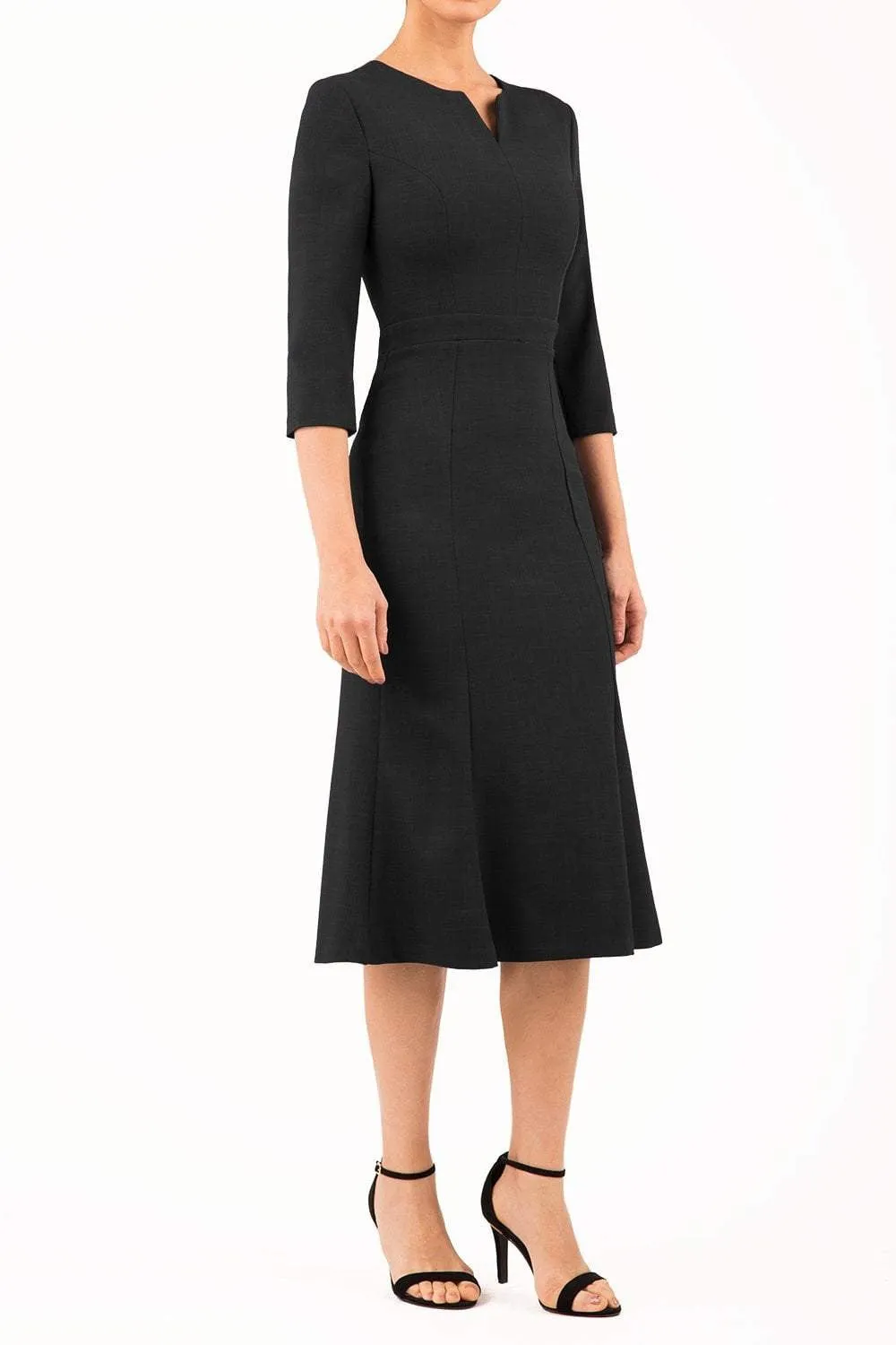 Senne Three-quarter Sleeve Fishtail Dress