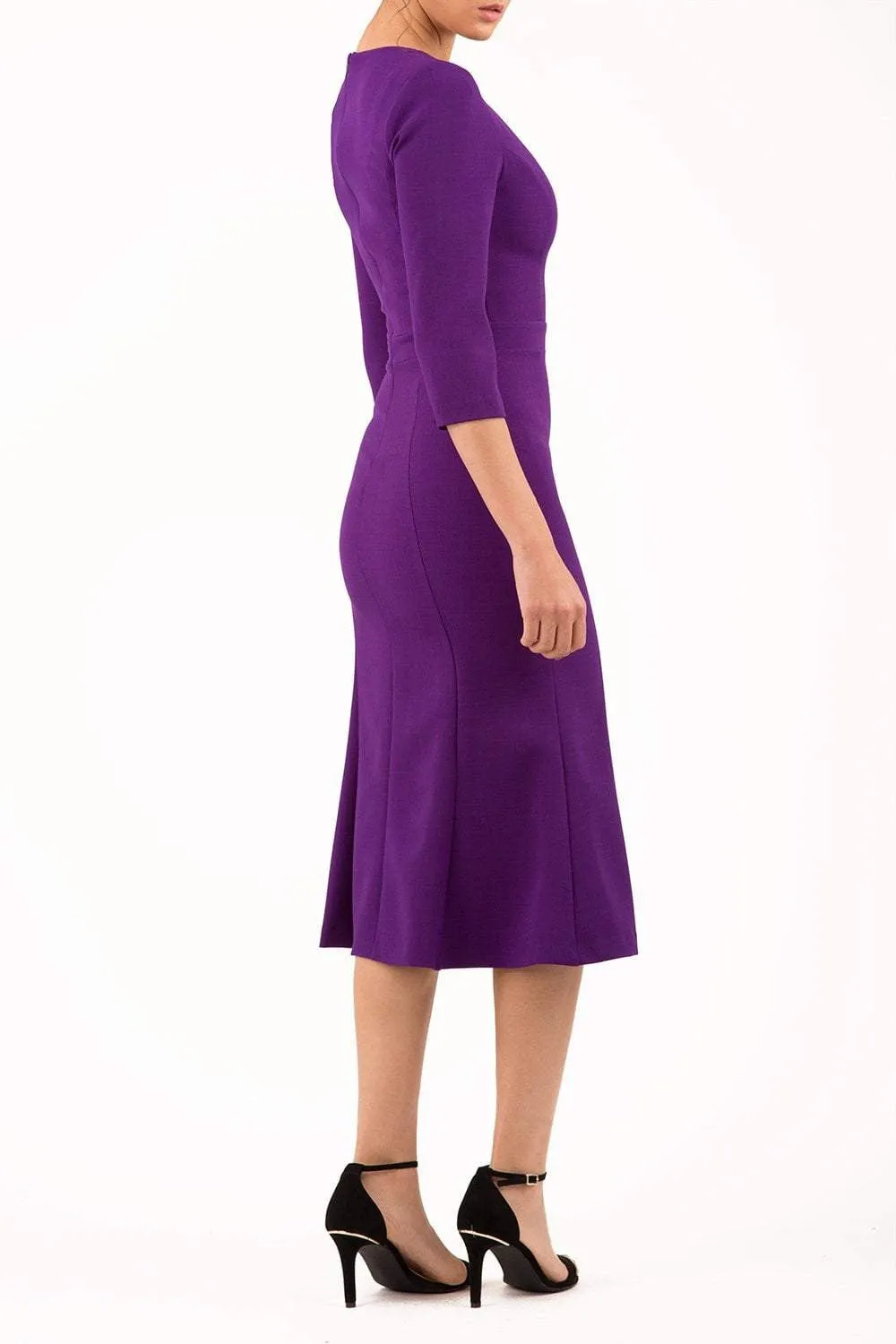 Senne Three-quarter Sleeve Fishtail Dress