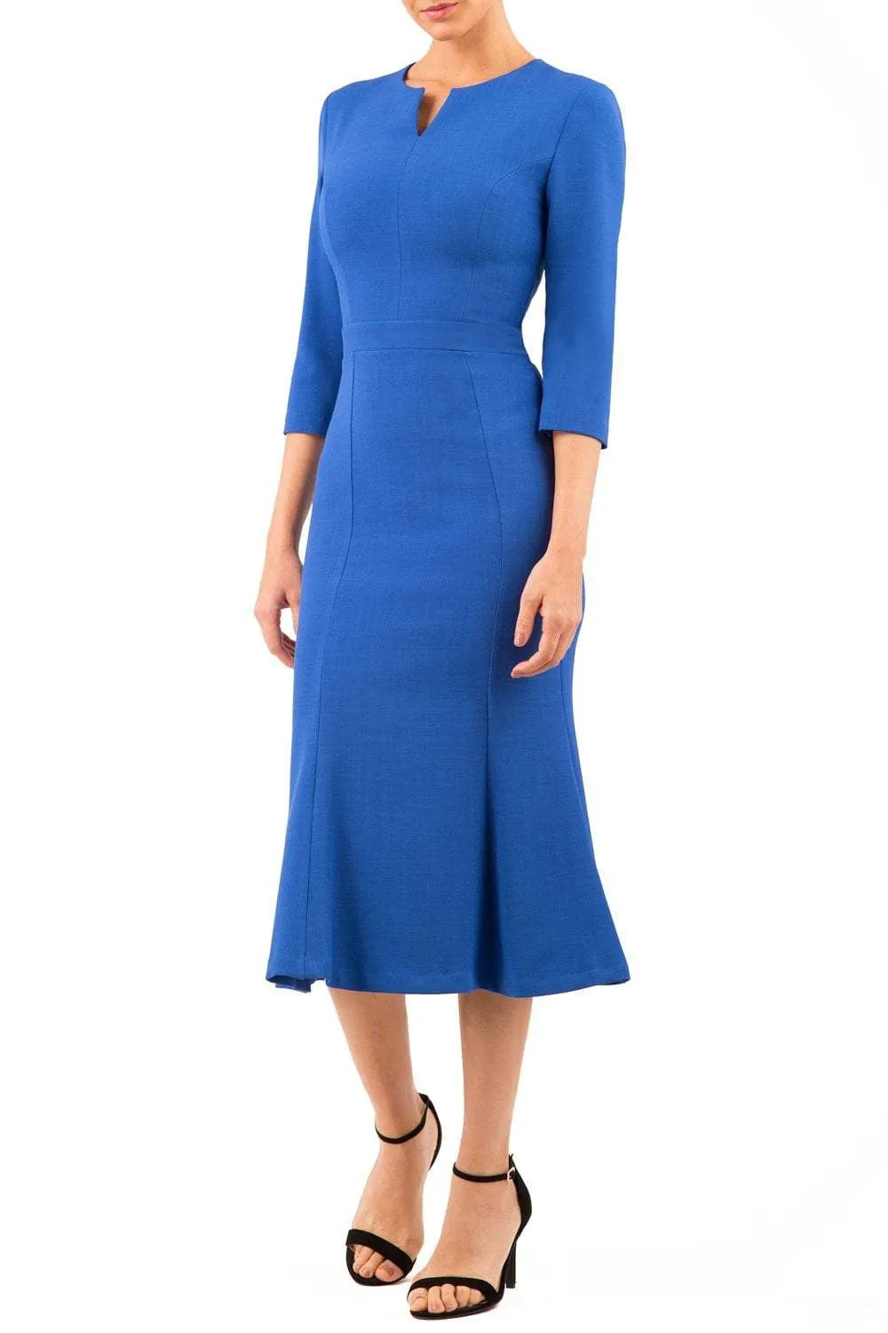 Senne Three-quarter Sleeve Fishtail Dress