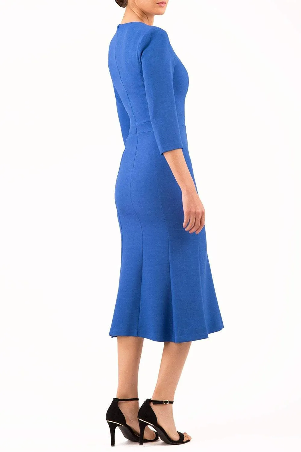 Senne Three-quarter Sleeve Fishtail Dress