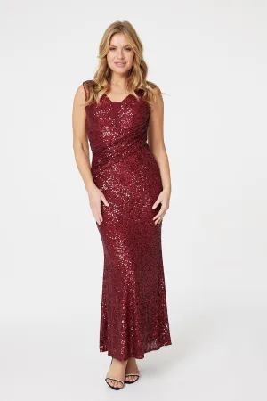 Sequin Sleeveless Maxi Dress