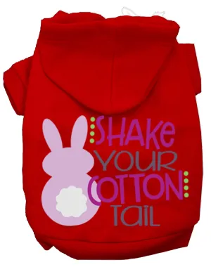 Shake Your Cotton Tail Screen Print Dog Hoodie Red S