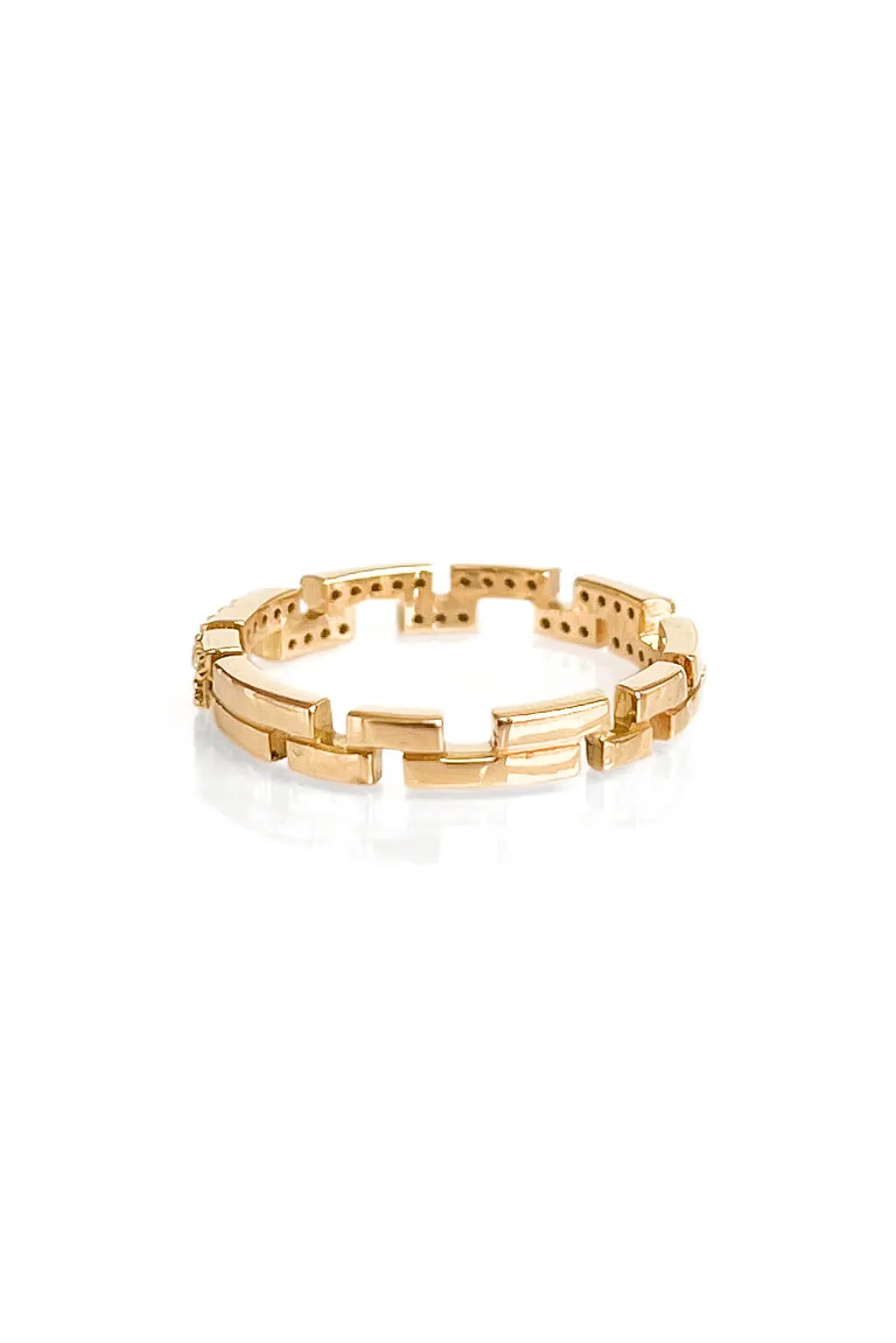 Small Brick diamonds gold ring