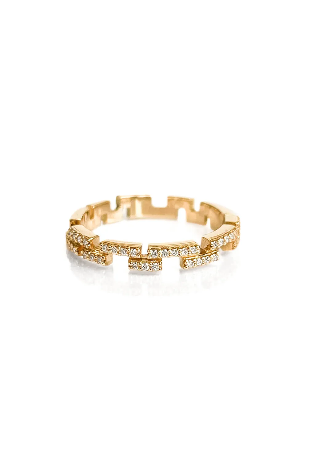 Small Brick diamonds gold ring