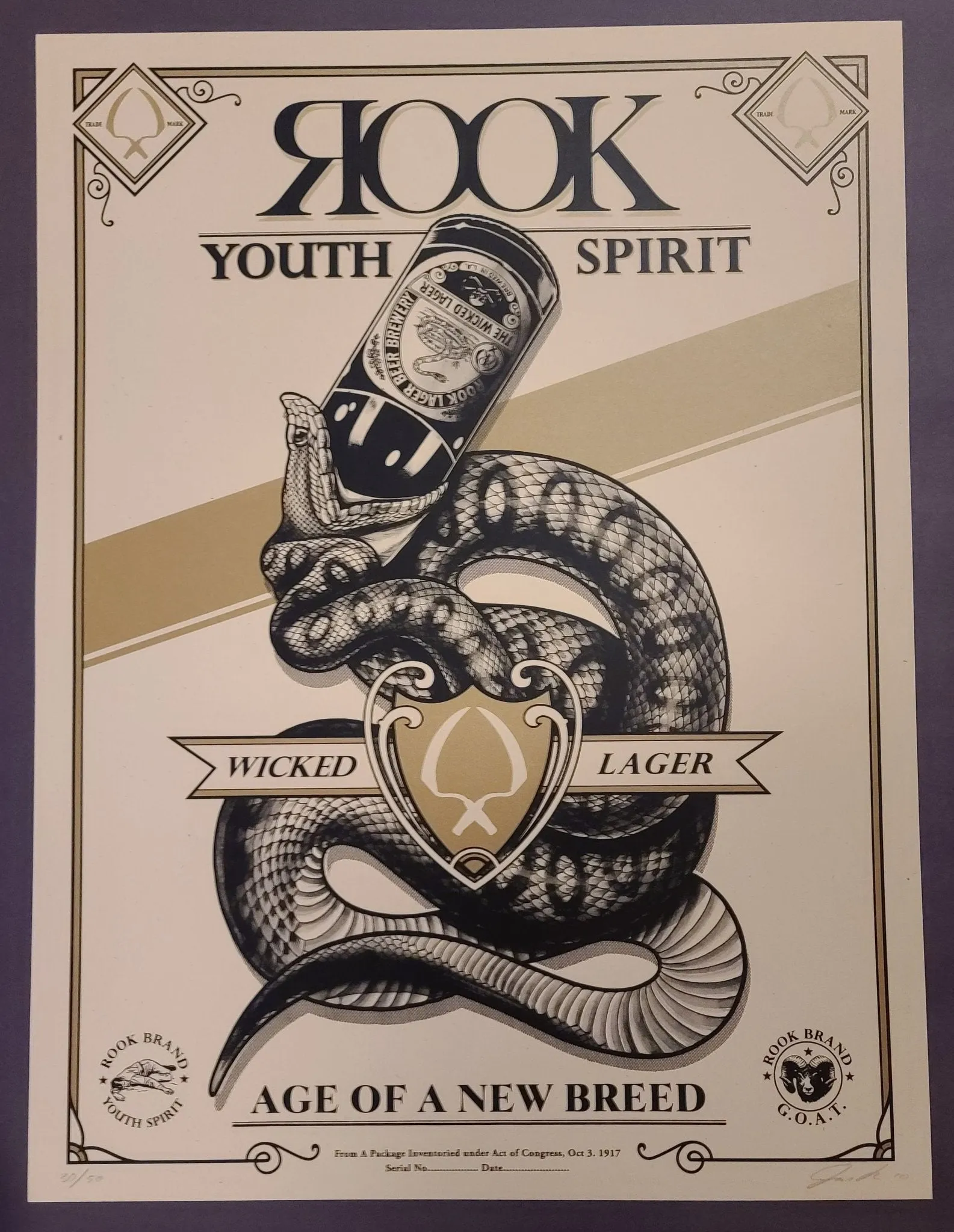 Snake Bottle OG Silkscreen Print by Joe King