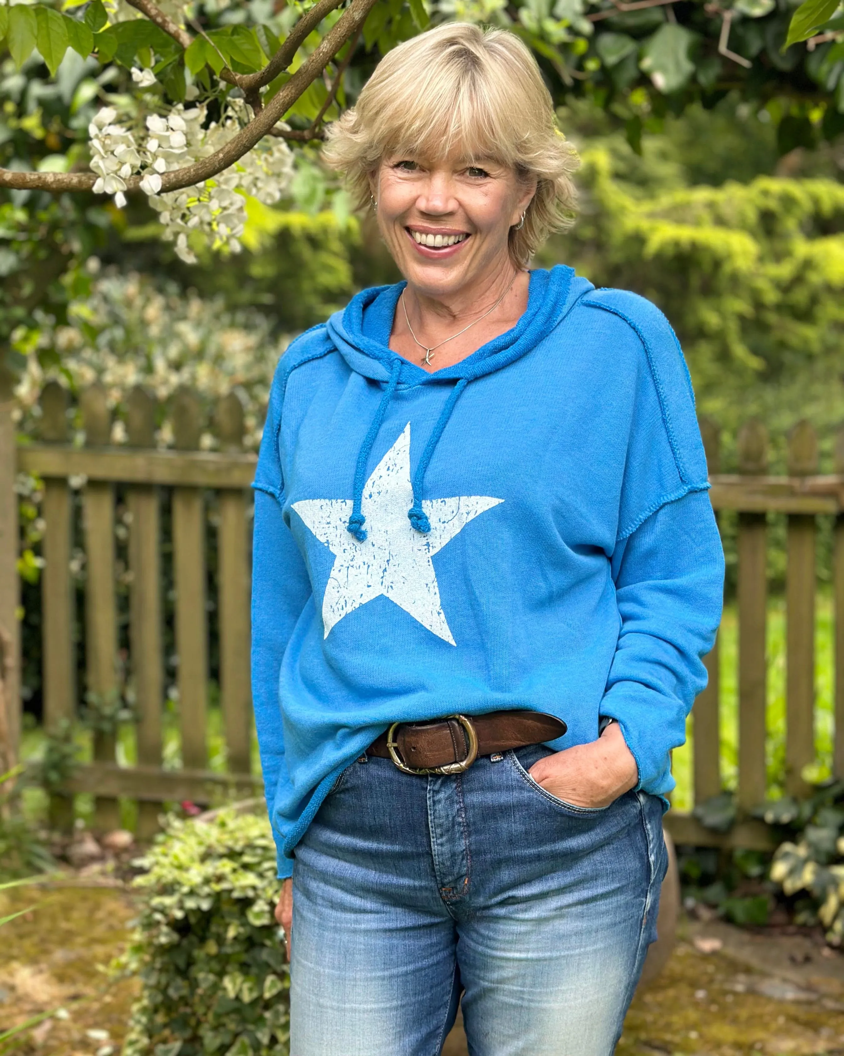 Star Hoodie Sweatshirt - Royal Blue