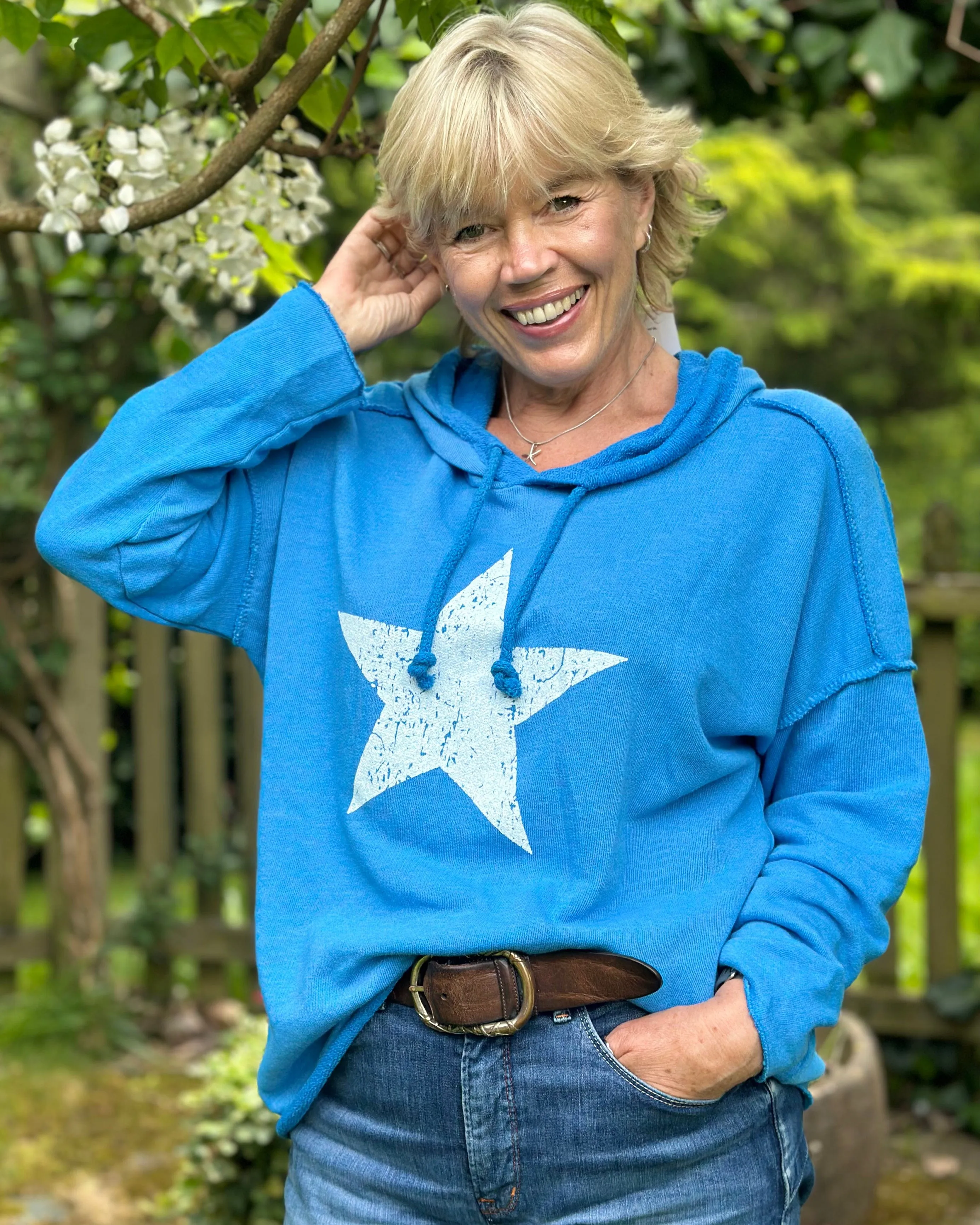 Star Hoodie Sweatshirt - Royal Blue