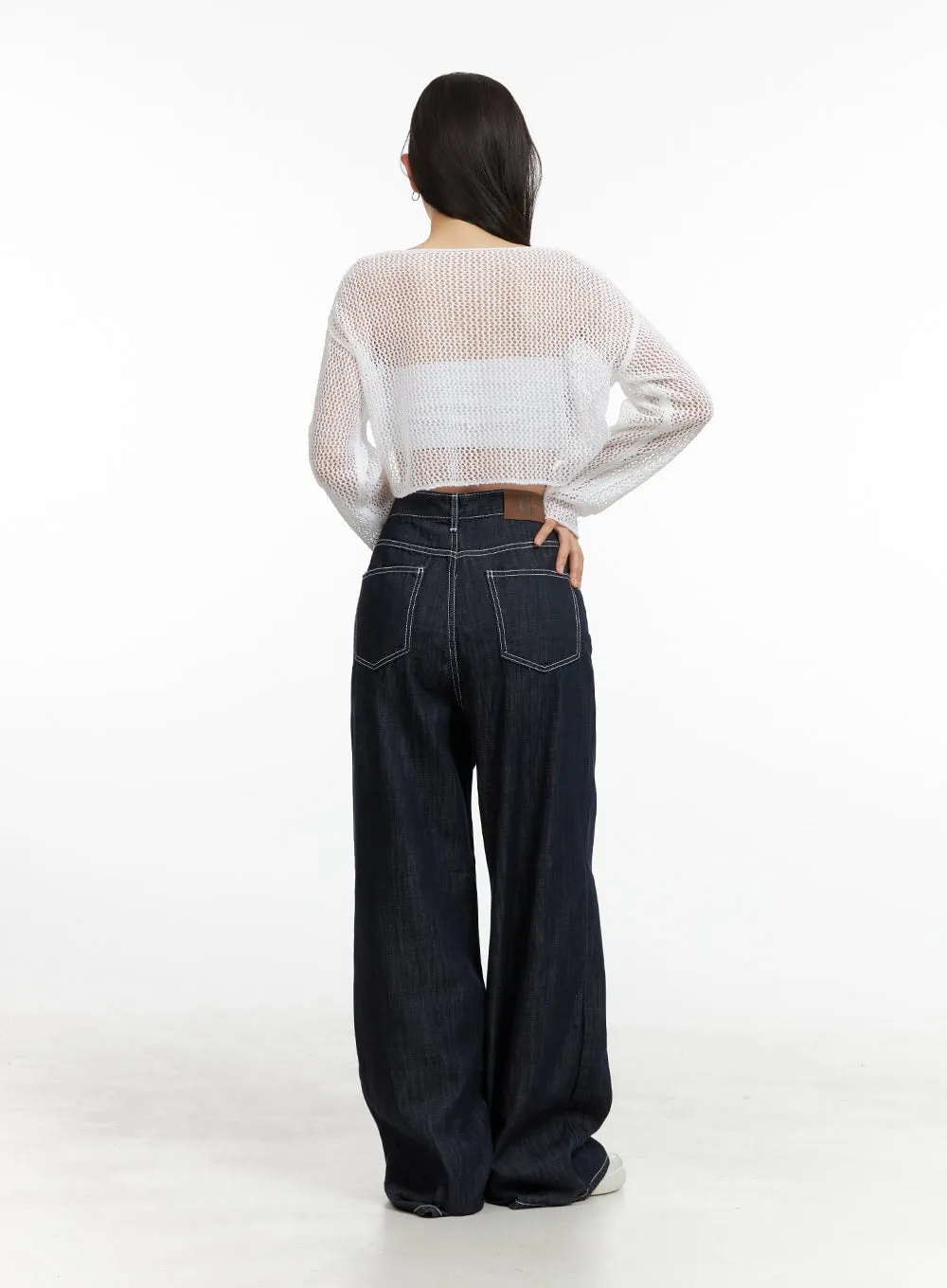 Stitched Wide-Leg Jeans OU407