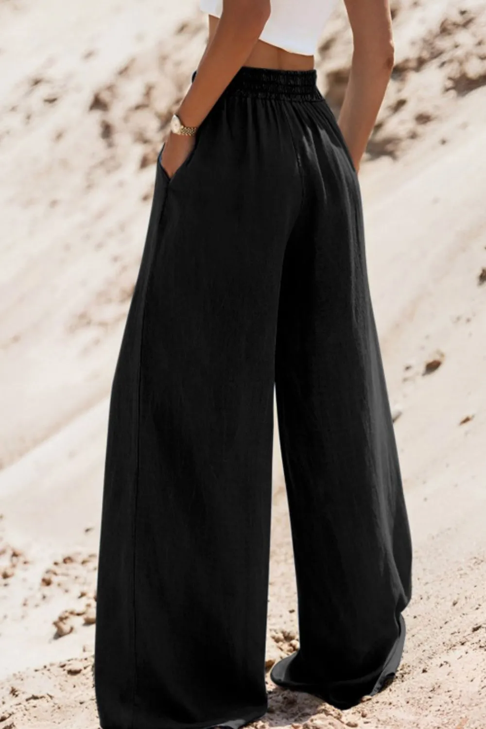 TEEK - Drawstring Wide Leg Jeans