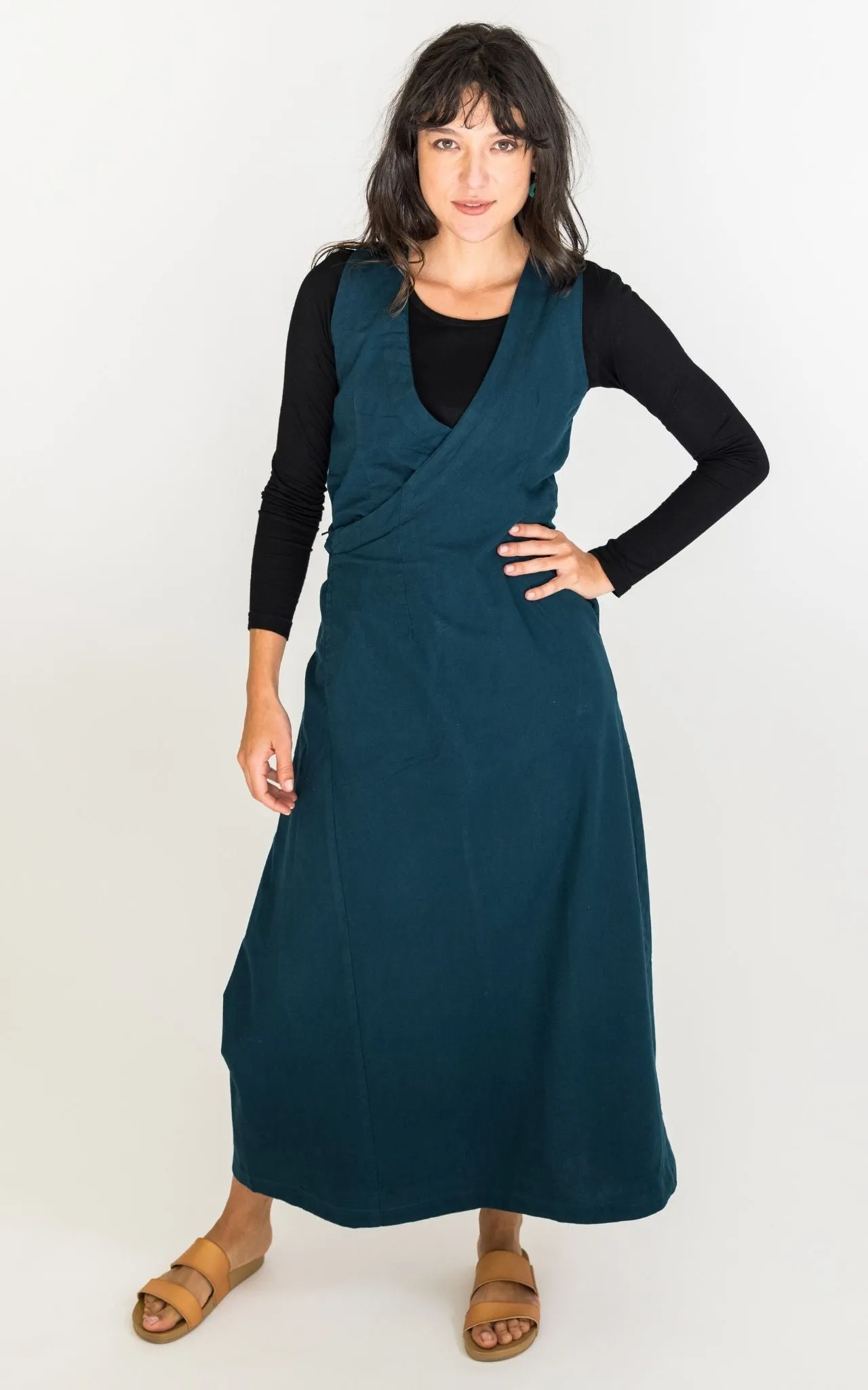 Tibetan Wrap Dress - Turquoise