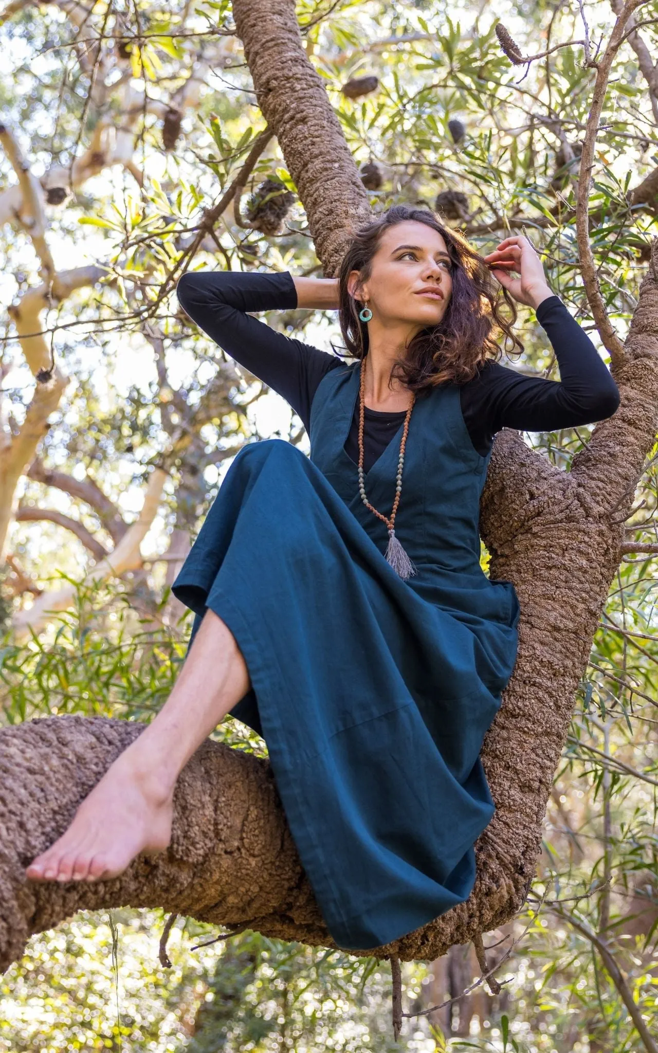 Tibetan Wrap Dress - Turquoise