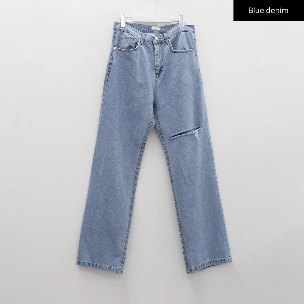 Torn Wide Leg Jeans CM18