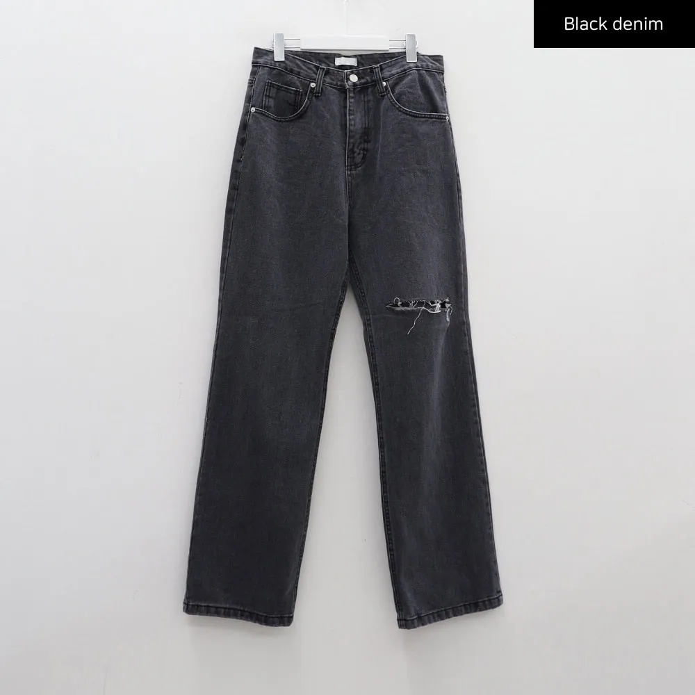 Torn Wide Leg Jeans CM18