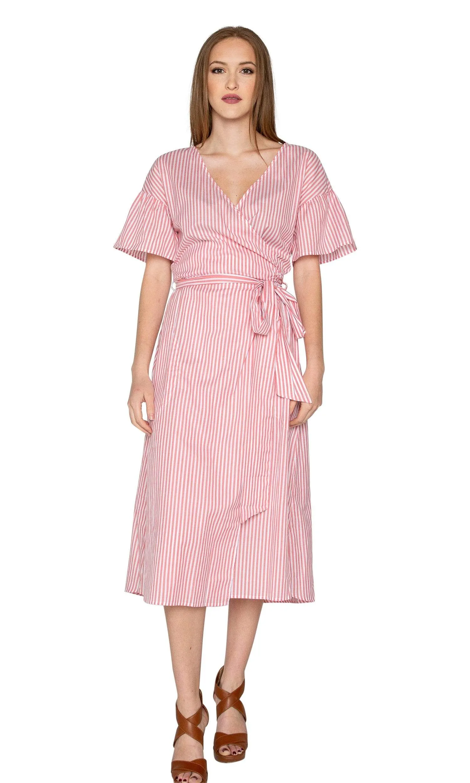 Velvet by Graham & Spencer Jayel Cotton Stripe Wrap Dress