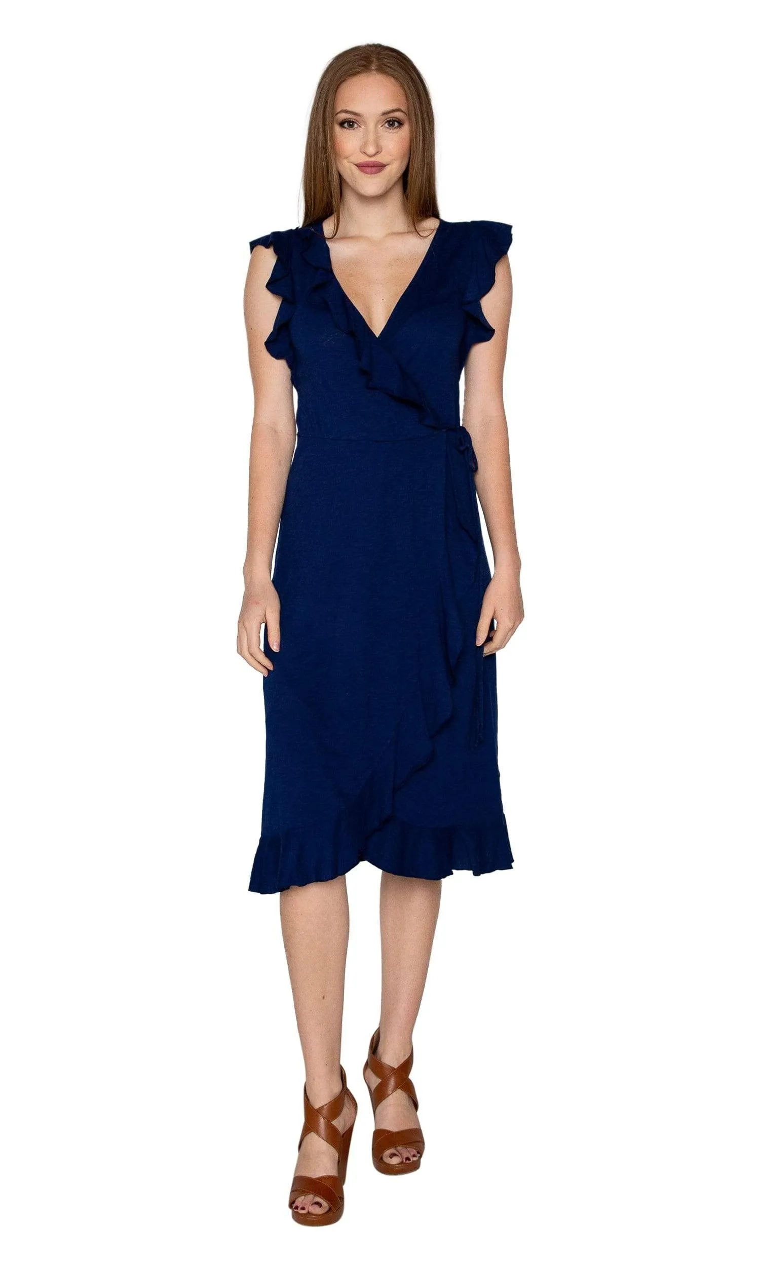 Velvet by Graham & Spencer Sedona Cotton Slub Ruffle Wrap Dress