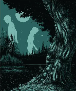 Walking Woods People Silkscreen Print by John Vogl