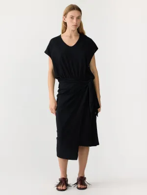 wrap v neck tank dress