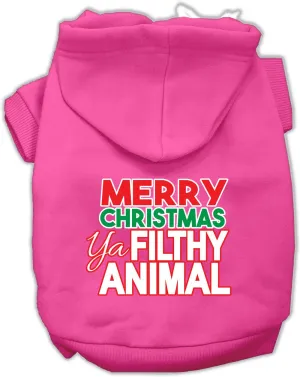 Ya Filthy Animal Screen Print Pet Hoodie Bright Pink Xs (8)