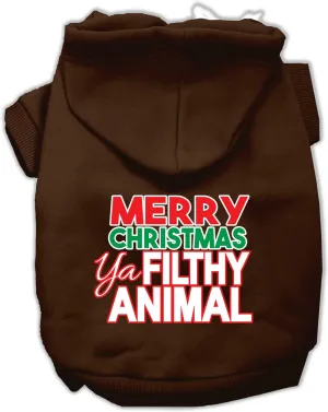 Ya Filthy Animal Screen Print Pet Hoodie Brown Med (12)