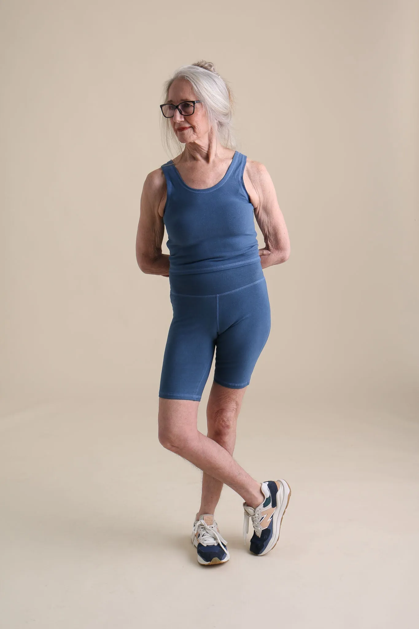 Yoga Bike Shorts in Azure